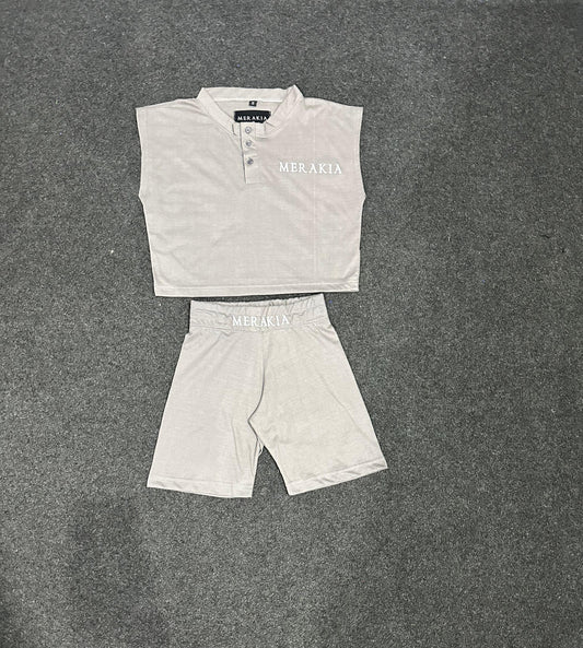 Meraki A Sleeveless Women Biker Sets